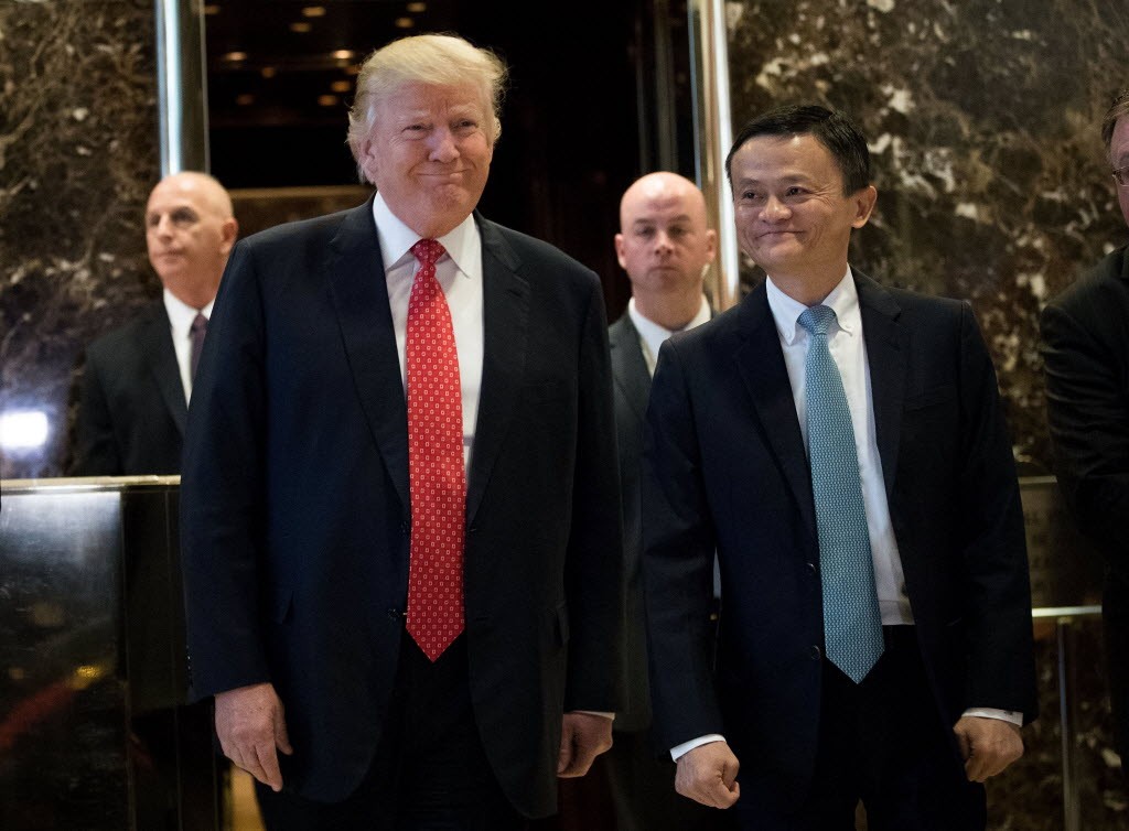 Then-US-president-elect Donald Trump meeting with Alibaba’s Jack Ma at Trump Tower on January 9, 2017. (Picture: Getty Images/AFP)