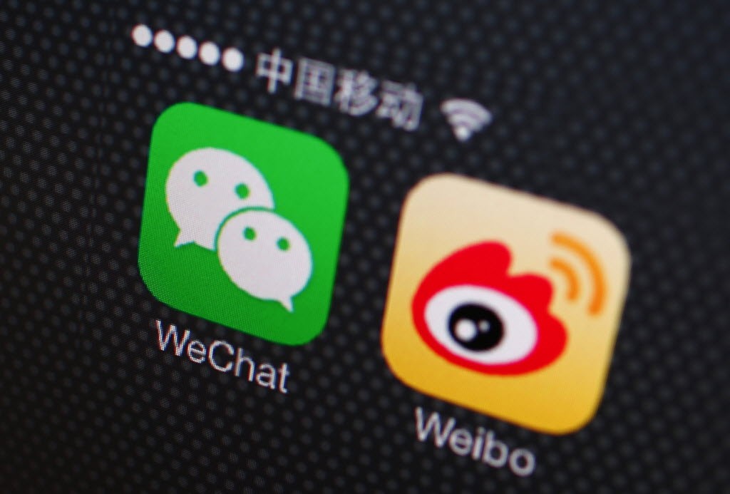 In China, college students spend the most time reading on WeChat and Weibo, among all social media platforms. (Picture: Reuters)