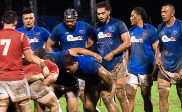 Samoa during a test match against Wales in Apia. Photo: AFP