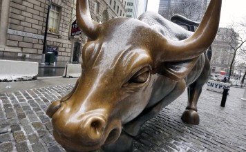 Recently has seen the first signs of possible disaster with the market in a short-lived free-fall. But the bulls are still living to fight another day. Photo: AP