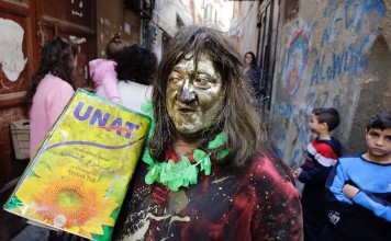 A Lebanese man takes part in the Zambo carnival held in the northern Lebanese city of Tripoli on Sunday. Photo: Agence France-Presse