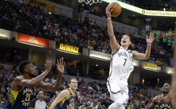Brooklyn Nets guard Jeremy Lin in action against the Indiana Pacers in October, 2017. Photo: AP