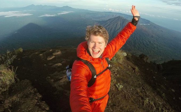 Harry Tabor atop a mountain in Indonesia. He has always been an avid hiker but hopes to take trail running more seriously now he is in Hong Kong. Photo: Handout