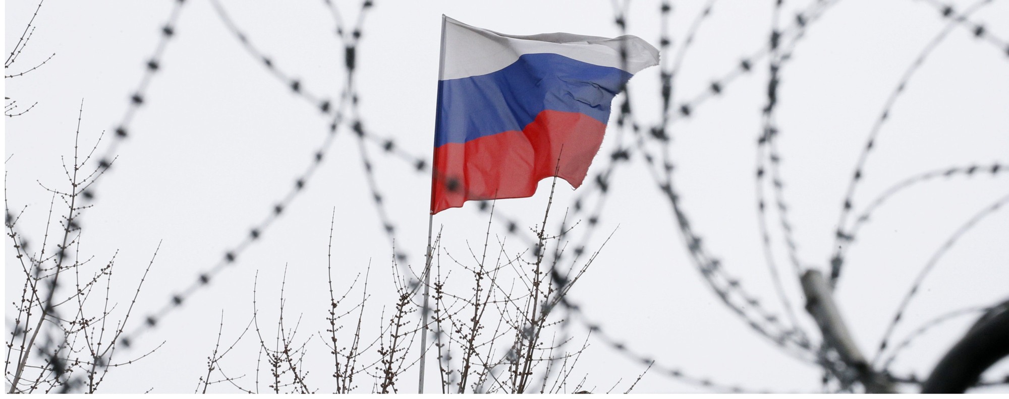 Flag at the Russian embassy in Kiev, Ukraine. Photo: Reuters