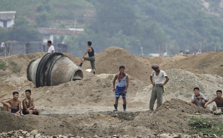 Aa construction site on the outskirts of Hamhung, North Korea’s second-largest city, where workers unearthed a rusted but still potentially deadly mortar round in February. Photo: AP