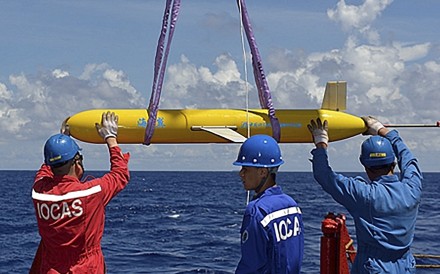 A Chinese government research drone is readied for launch in the South China Sea. The drones form part of a vast data collection network. Photo: Handout