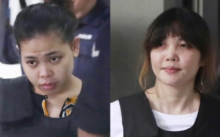 Siti Aisyah, left, and Doan Thi Huong, both suspects in the killing of Kim Jong-nam, North Korean leader Kim Jong-un’s estranged half-brother. Photo: AP
