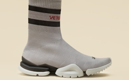 Guram Gvasalia debuted Vetements’ new sock runner sneaker in collaboration with Reebok in Hong Kong last Sunday.