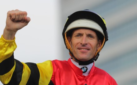 Hugh Bowman celebrates a Group One win at Sha Tin in May. Photo: Kenneth Chan