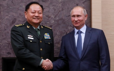 Zhang Youxia, vice-chairman of China’s Central Military Commission, meets Russian President Vladimir Putin in Moscow last week. Photo: Reuters