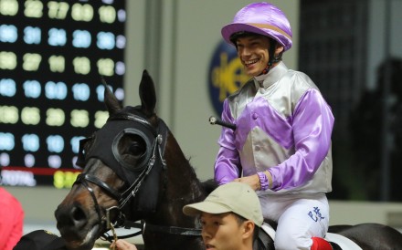 Alexis Badel after winning on Bold Stitch at Happy Valley. Photos: Kenneth Chan.