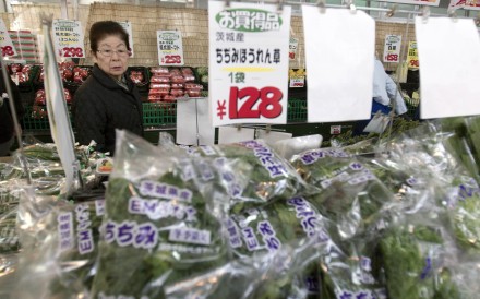 A file picture of a shopper at a market in Ibaraki Prefecture in Japan. Photo: Associated Press