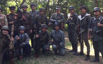 Hong Kong war games participants wearing Allied and German uniforms. Photo: Lum Hoi-ming