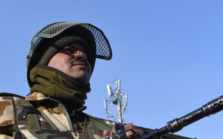 An Indian paramilitary trooper is seen in Kashmir on Monday. The country is investing US$553 million into buying guns for border protection, six months after a stand-off with China on its borders. Photo: AFP