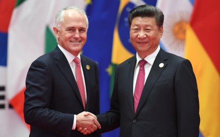 Australia’s Prime Minister Malcolm Turnbull with China’s President Xi Jinping. Photo: AFP