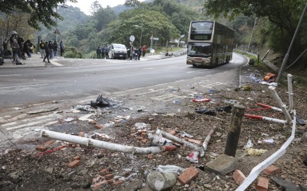 The scene of the crash on Sunday morning. Photo: Felix Wong