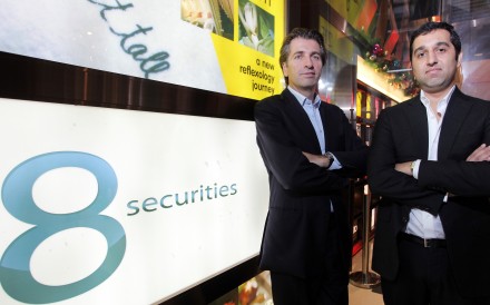 8 Securities’ executive chairman Mathias Helleu (L) and CEO Mikaal Abdulla. Photo: Paul Yeung