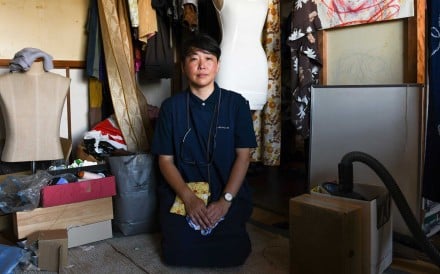 Jeongja Han, director of Tail Project, a company that specialises in cleaning out and disposing of property accumulated by the deceased, after completing a clean-out job. Pictures: Noriko Hayashi for Bloomberg Businessweek