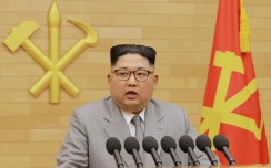 Kim Jong-un condemned the United States while offering an olive branch to South Korea in a New Year’s address. Photo: Reuters