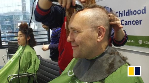 Volunteers ‘Shave for the Brave’ to raise funds for children’s cancer charity