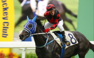 Brett Prebble enjoys his birthday on Calling With Love but his celebration was short-lived when stewards handed him a two-day careless riding ban in the last event. Photo: Kenneth Chan