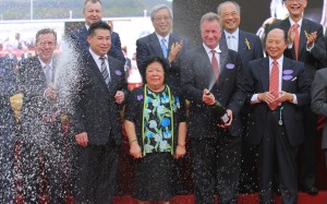 John Size (far left) celebrates after winning the trainers' championship in 2012. Will he be celebrating again in July? Photos: Kenneth Chan