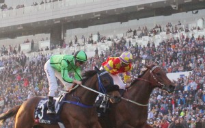 Joao Moreira and Zac Purton were neck and neck in the Hong Kong Cup in December. Photo: Kenneth Chan