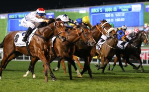 Amber Sky, ridden by Joao Moreira, wins the 2014 Al Quoz Sprint at Meydan in Dubai. Photos: Kenneth Chan