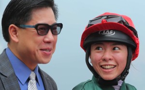 Dennis Yip finally reaped the rewards of having Kei Chiong on his horses as the pair combined for a double. Photo: Kenneth Chan