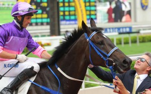 Neil Callan wasn’t feeling 100 per cent despite his win on David Ferraris-trained Nitro Express. Photo: Kenneth Chan