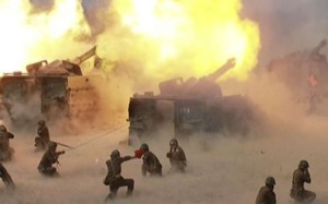 A demonstration by North Korean military forces to celebrate its army’s 85th anniversary, as broadcast in a news bulletin in North Korea on April 26, 2017. Photo: AP