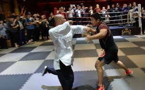 Tai chi master Wei Lei (left) was no match in combat for MMA fighter Xu Xiaodong: Handout