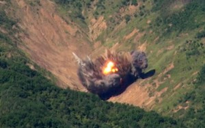 The South Korean military released footage of missiles being fired from truck-mounted launchers on what appears to be a civilian ship