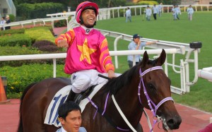 Joao Moreira is ecstatic after Top Beautiful wins at Sha Tin on September 16. Photos: Kenneth Chan.