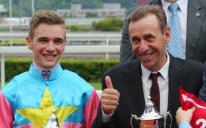 Sam Clipperton and John Size celebrate a win earlier this season. Photos: Kenneth Chan.