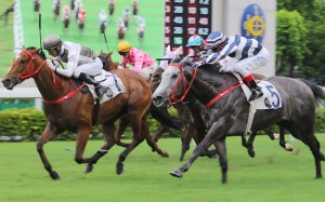 Ivictory beats Fifty Fifty home on the final day of last season. Photos: Kenneth Chan.