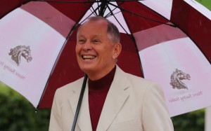 John Moore smiles in the rain. Photos: Kenneth Chan