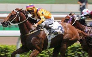 Zac Purton drives Winner’s Way to victory in the Group Three Sha Tin Vase. Photos: Kenneth Chan