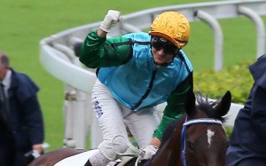 Zac Purton celebrates after clinching the jockeys’ championship. Photos: Kenneth Chan