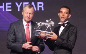 Jockey Club chief executive Winfried Engelbrecht-Bresges and star jockey Joao Moreira. Photos: Kenneth Chan
