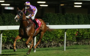 Grant van Niekerk celebrates as Little Bird leaves his rivals in his wake at Happy Valley on Wednesday night. Photo: Kenneth Chan