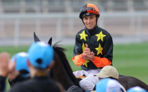 Tye Angland after his last winner in Hong Kong, Happy Cooperation in March 2016. Photos: Kenneth Chan