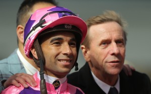 Jockey Joao Moreira and trainer John Size. Photos: Kenneth Chan