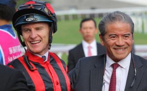 Zac Purton and trainer Tony Cruz share a laugh after Time Warp’s victory over Glorious Forever earlier this season. Photos: Kenneth Chan