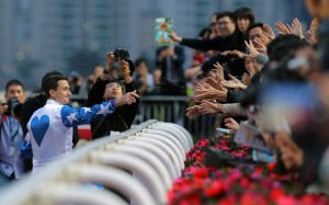Douglas Whyte says goodbye to racing fans after the last race at Sha Tin on Sunday. Photos: Kenneth Chan