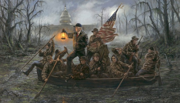 Painting of Donald Trump ‘Crossing the Swamp’ makes a splash on social