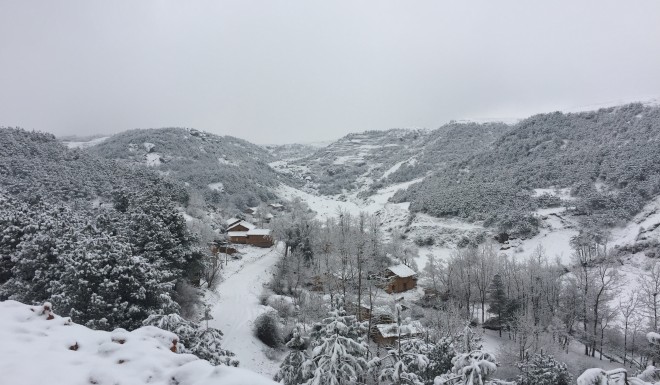 The mountainous terrain makes it hard for residents to grow food.