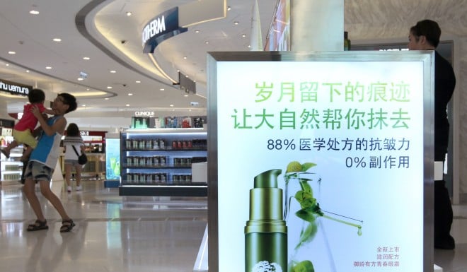 Although Hong Kong uses traditional characters, retailers have put up advertisements written in simplified Chinese to attract big-spending mainland tourists.