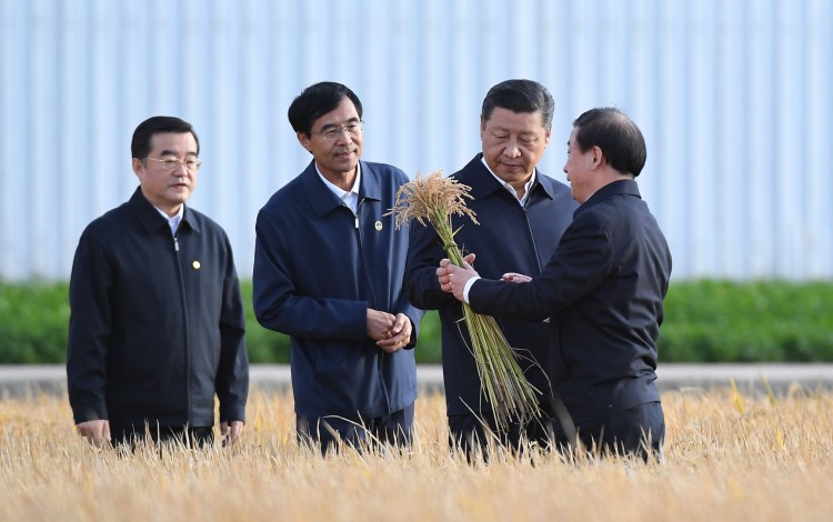 Chinese President Xi Jinping (second right) says rising unilateralism and protectionism is forcing China to become more self-reliant, and 