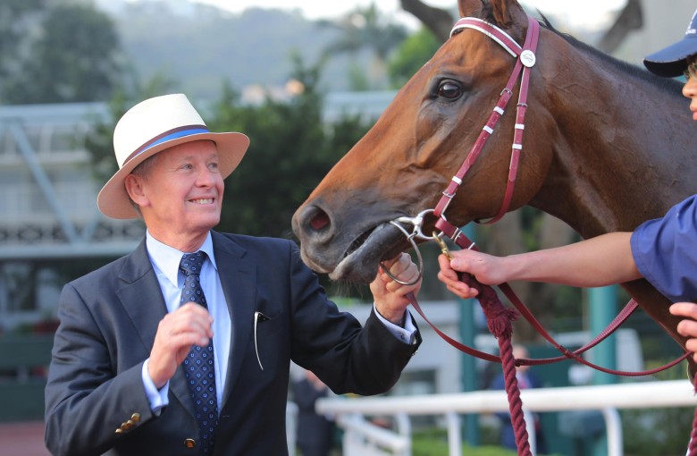 It has been a whirlwind year for John Moore, who has kept notching feature wins, including the Hong Kong Cup with Designs On Rome (pictured). Photos: Kenneth Chan